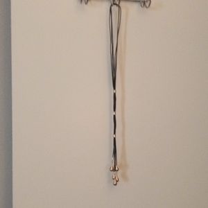 Sterling silver and leather necklace